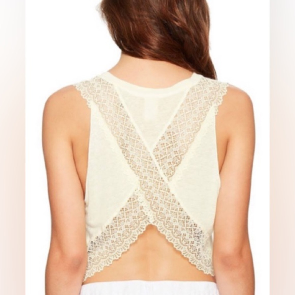 NWT Free People We The Free Peony Lace Tank OB576421 - Yellow - L